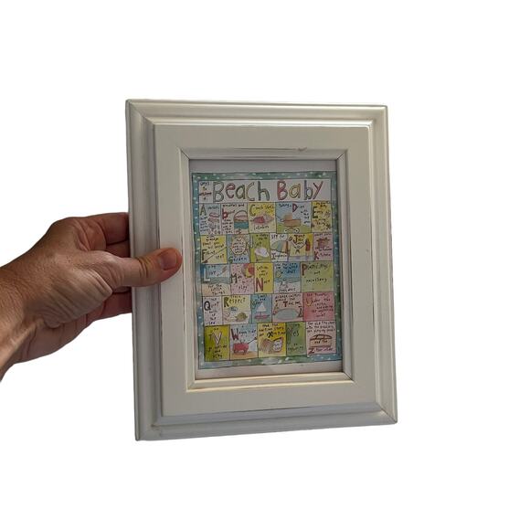 Sandy Gingras Beach Baby Framed Print for Nursery How to Live 8x10 - Picture 6 of 6